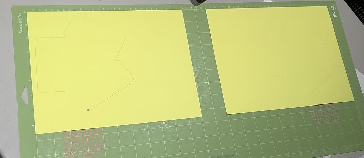 cutting rainbow paper box