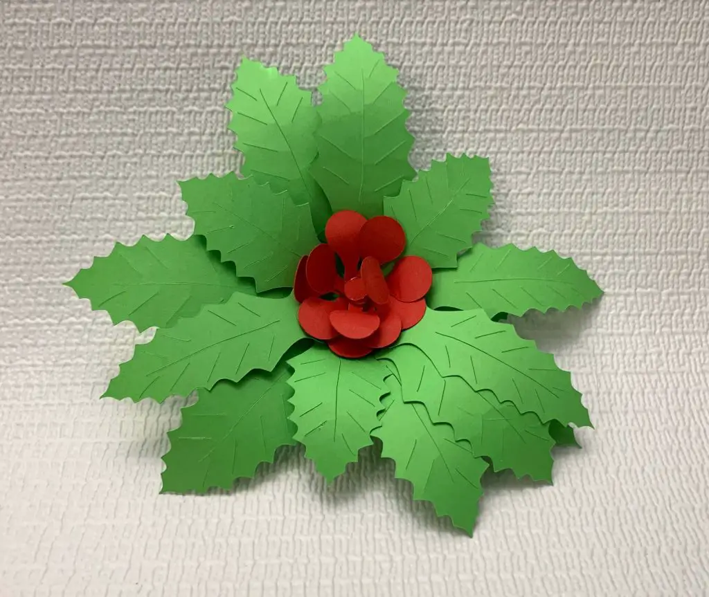 paper holly decoration