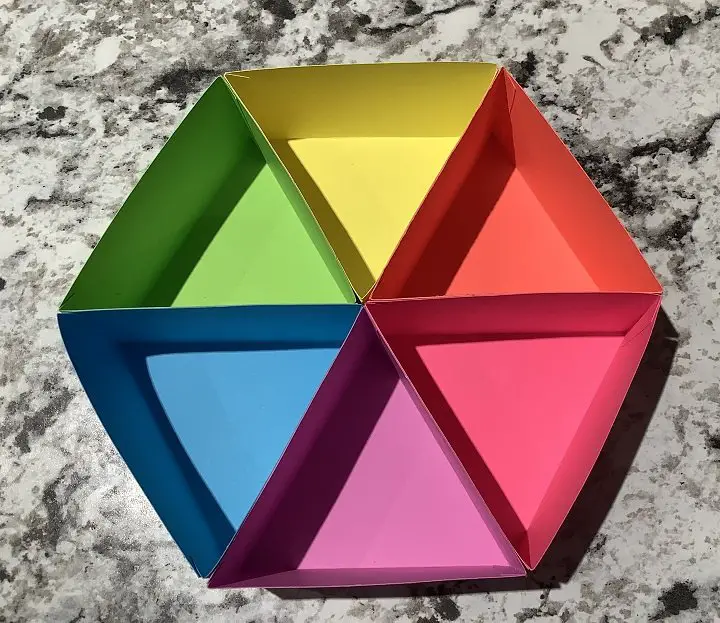 inside rainbow paper box