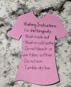 washing instructions for HTV Vinyl Shirts
