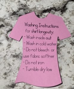 washing instructions for HTV Vinyl Shirts