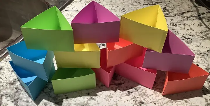 rainbow paper box wedges