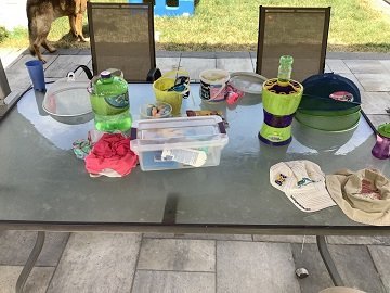 messy patio table