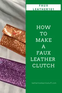 glitter clutch faux leather pin