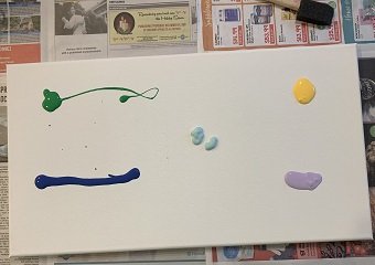 simple canvas painting with vinyl for kids