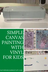 simple canvas painting with vinyl for kids