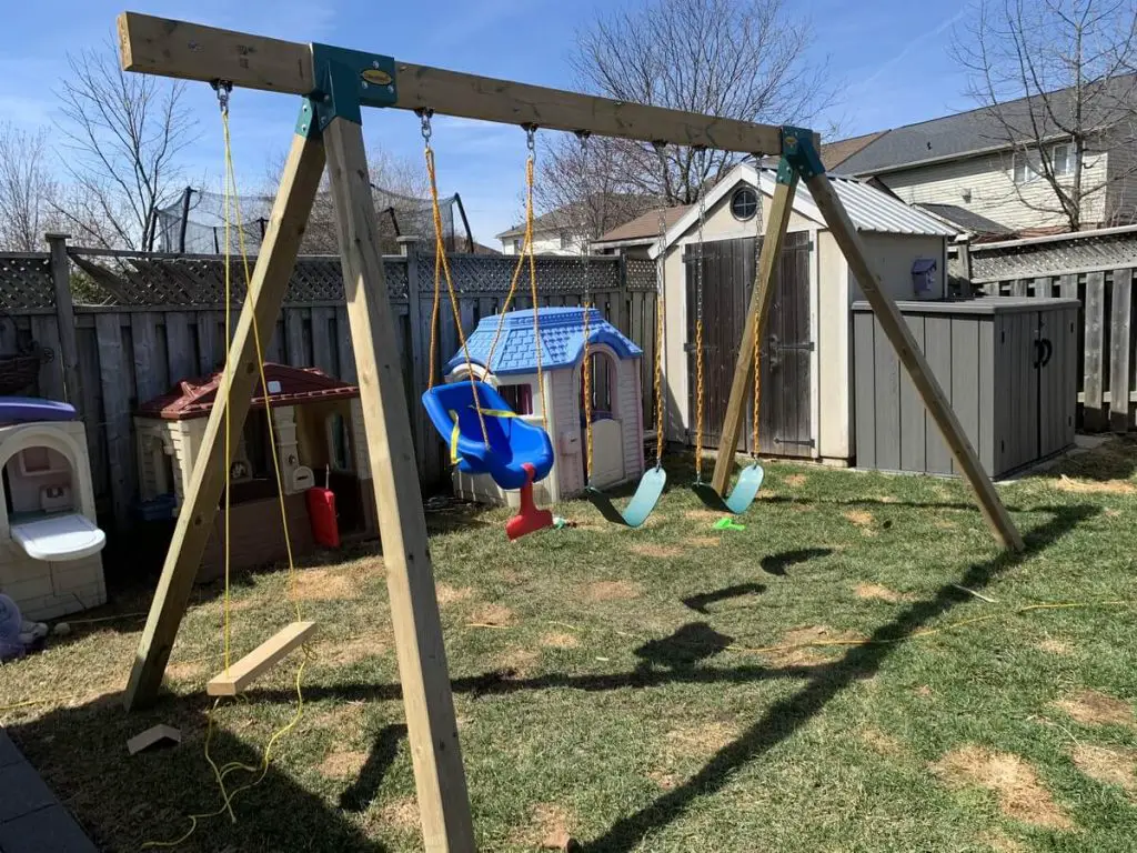 wooden swing set