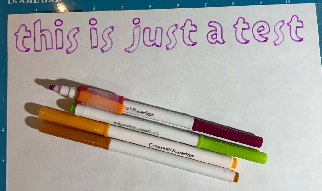 Crayola SuperTips Markers used in Cricut