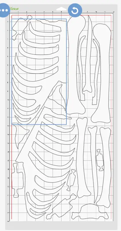 skeleton costume upper body cut layout