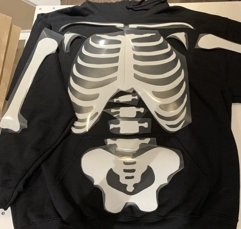 skeleton costume upper body layout