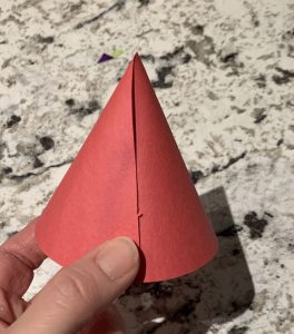 completed simple paper Christmas tree cone