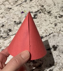 completed simple paper Christmas tree  cone