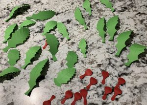 paper holly decoration pieces