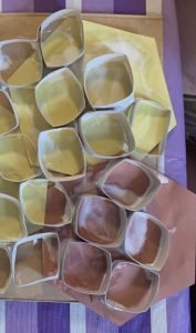 Toilet paper roll honeycomb gluing