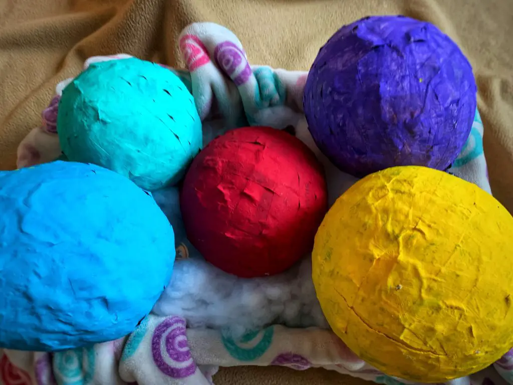 Paper mache dragon eggs