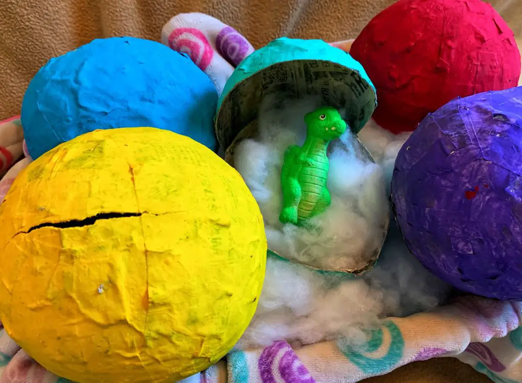 Paper mache dragon eggs