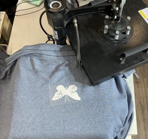 heat press with HTV Vinyl shirt