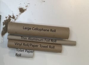 Different types of cardboard rolls