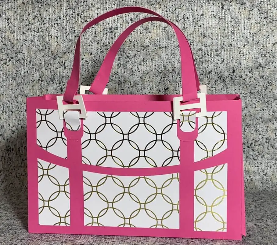 Make a Louis Vuitton purse gift bag with cardstock on Cricut