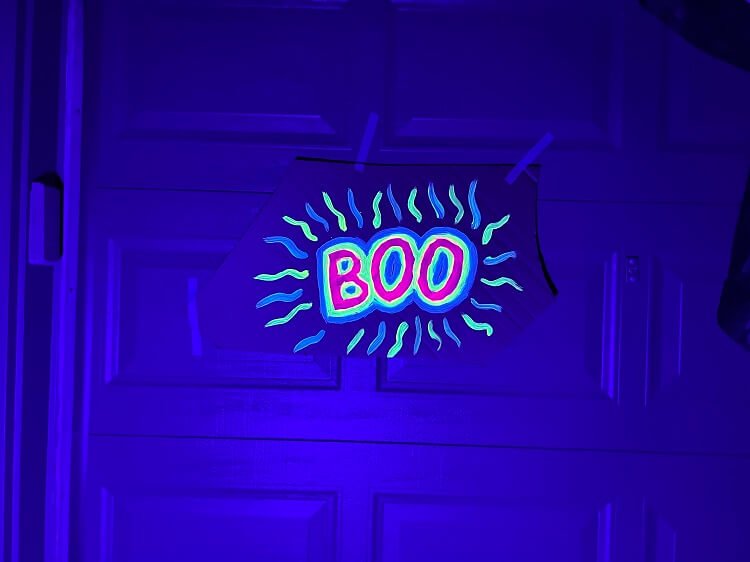 Homemade fluorescent Halloween decorations