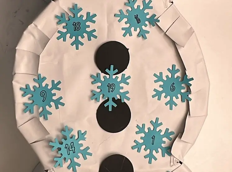 snowman Christmas Countdown Calendar numbers