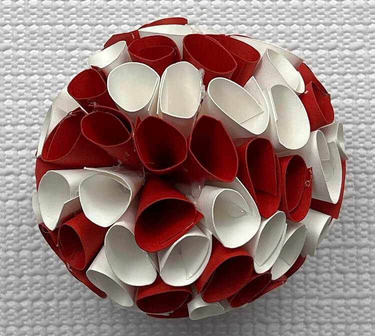 Paper Christmas Balls - red and white