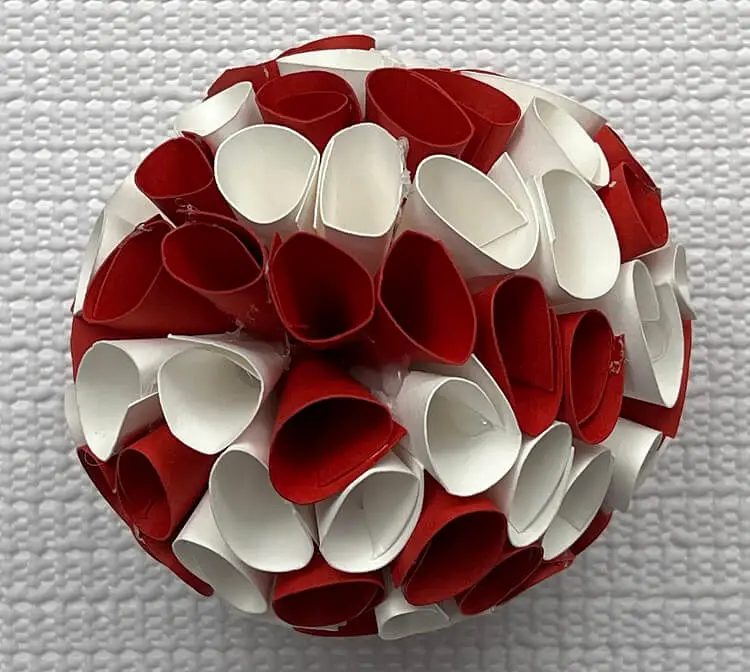 Paper Christmas Balls - red and white