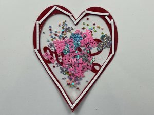 Valentine's Day Shaker Card Glitter install