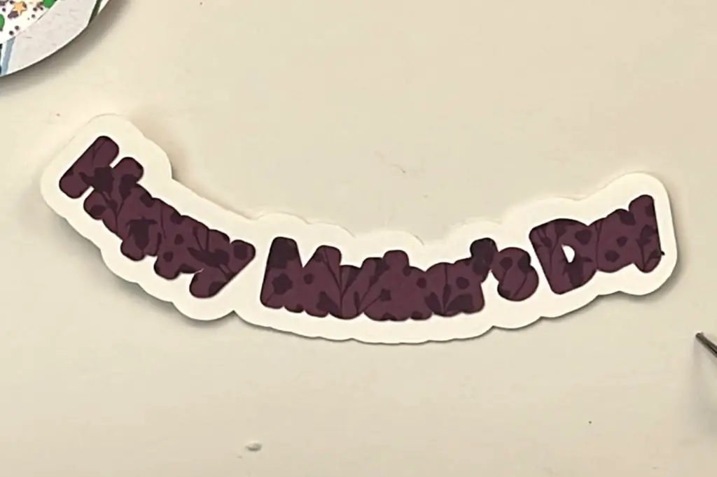 Assemble a Mother’s Day shaker card sentiment