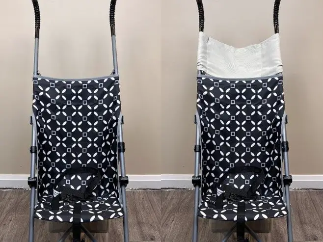 DIY umbrella stroller headrest