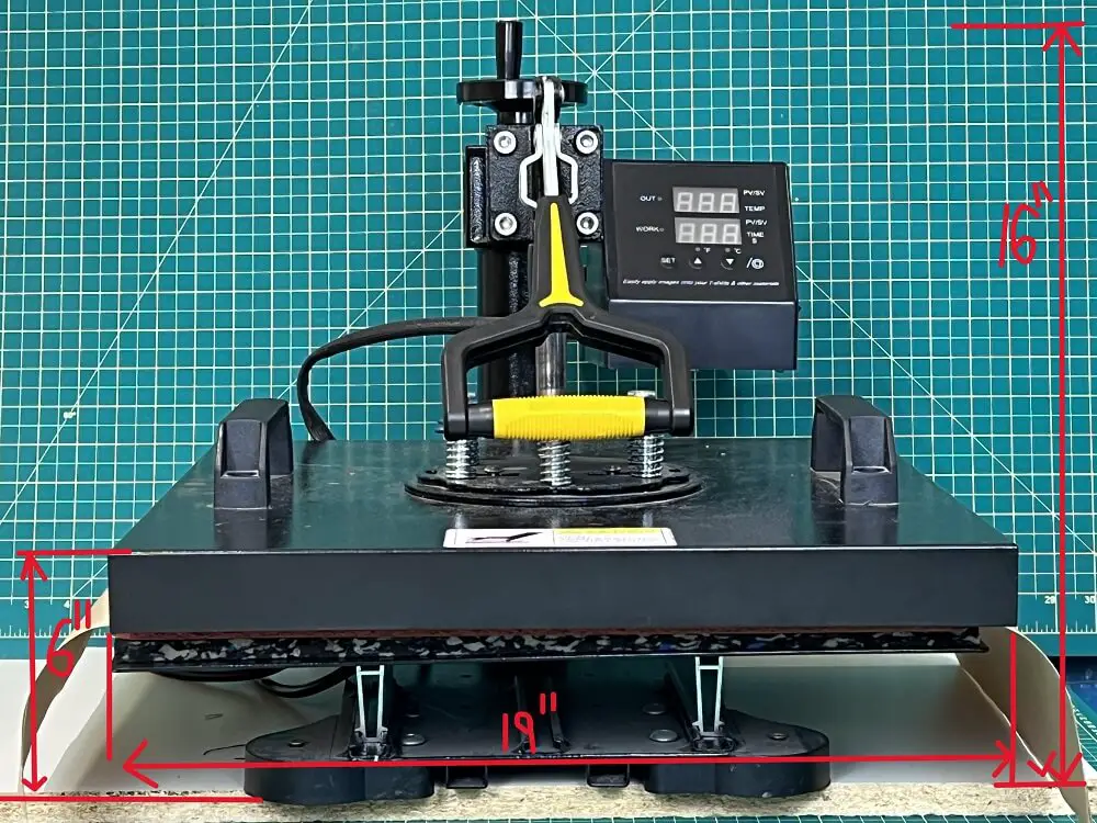 heat press dimensions