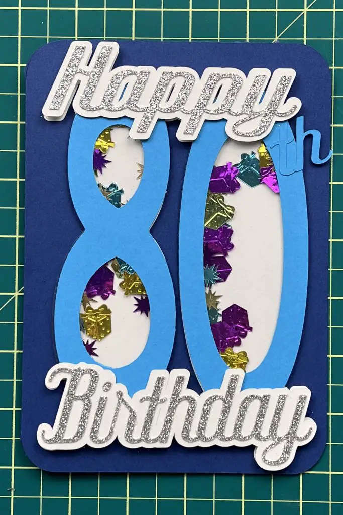 How to make an 80th birthday shaker card