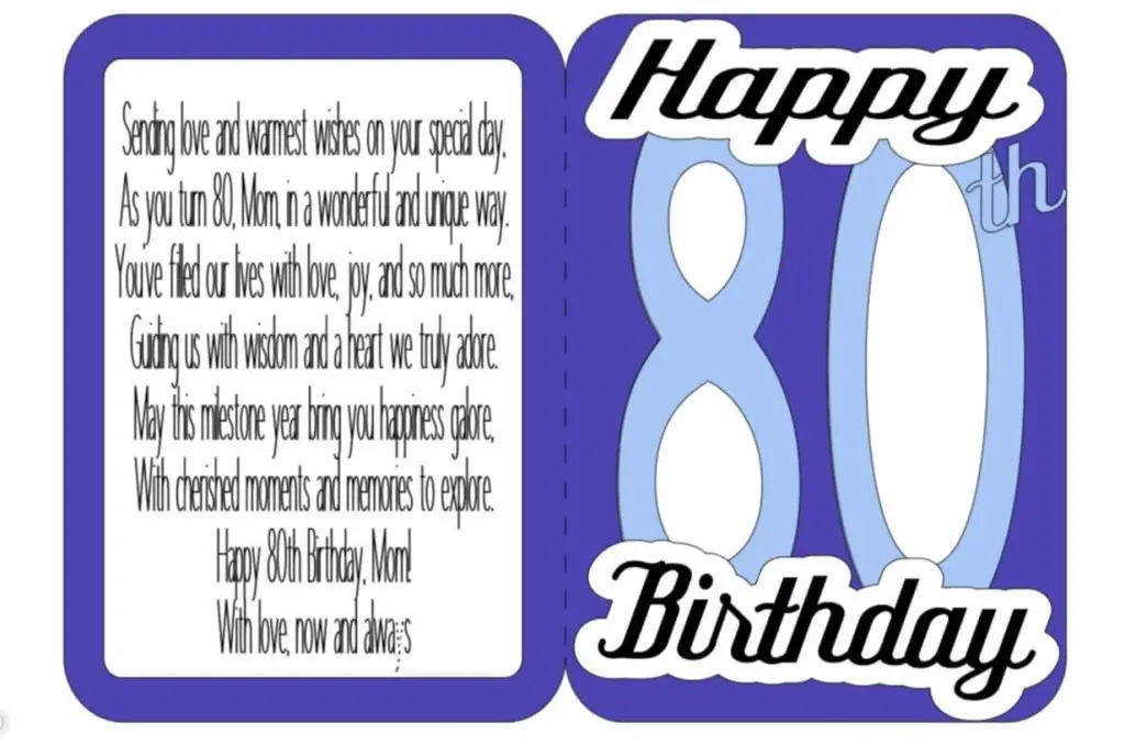 80th birthday shaker card