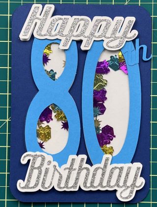 How to make an 80th Birthday Shaker Card