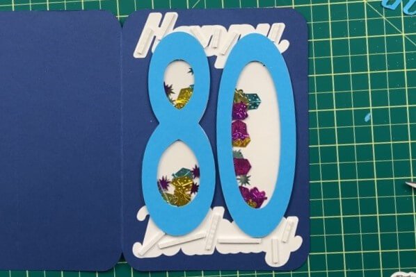 How to make an 80th birthday shaker card