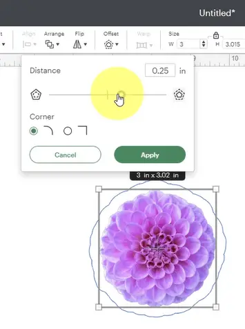 flower stickers with Cricut Design Space