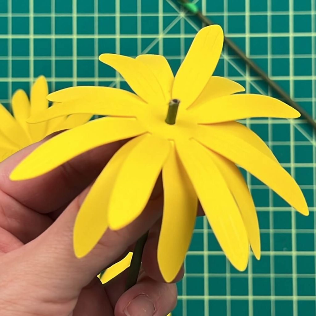 Assembling Black-Eyed Susan Paper Flowers