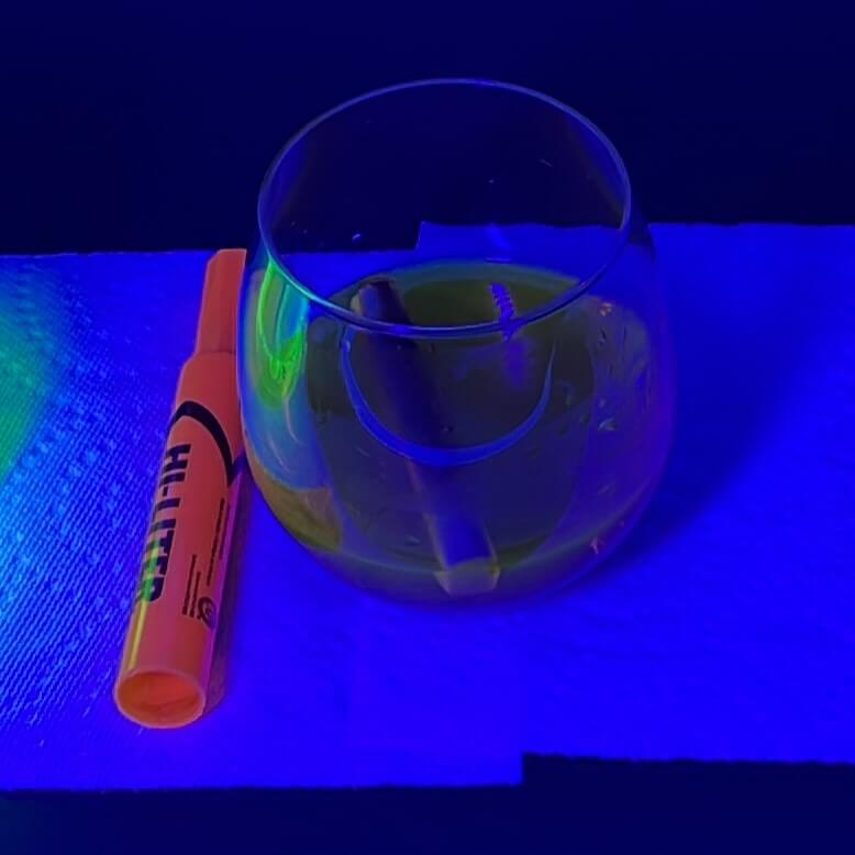 orange highlighters black light