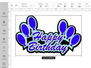 Simple Happy Birthday Cake Topper SVG File