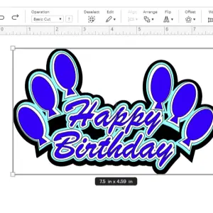 Simple Happy Birthday Cake Topper SVG File