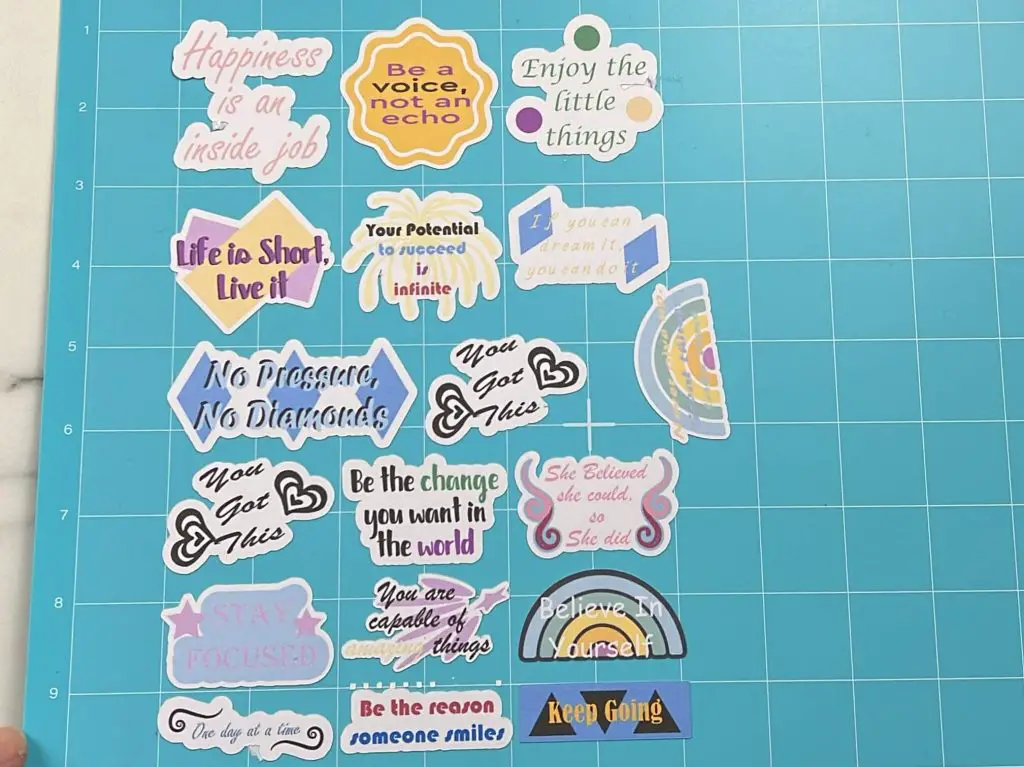 Inspirational quote stickers with Cricut