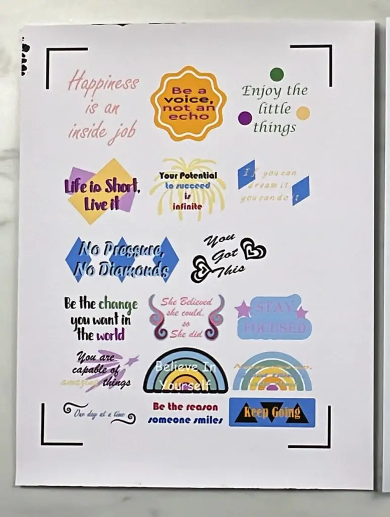 Cricut Sticker Paper Printed