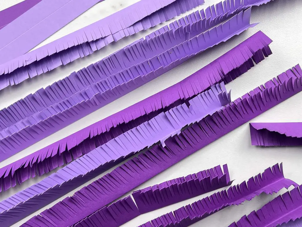 cutting paper for lavender paper flowers