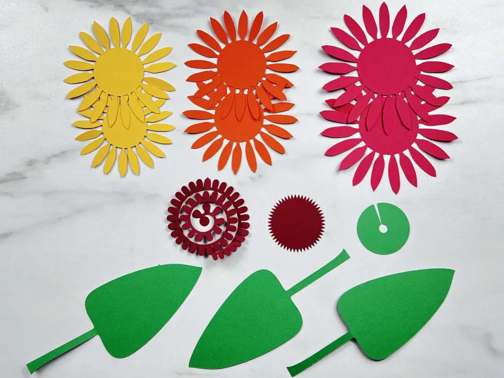 DIY Paper Sunflowers pieces
