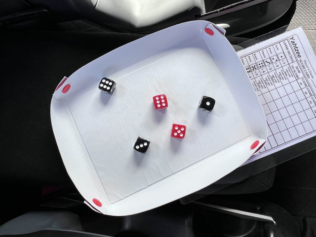 DIY travel dice tray