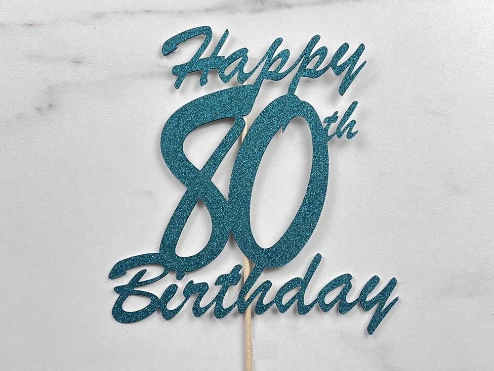 80th Birthday Cake Topper SVG File - Image 5