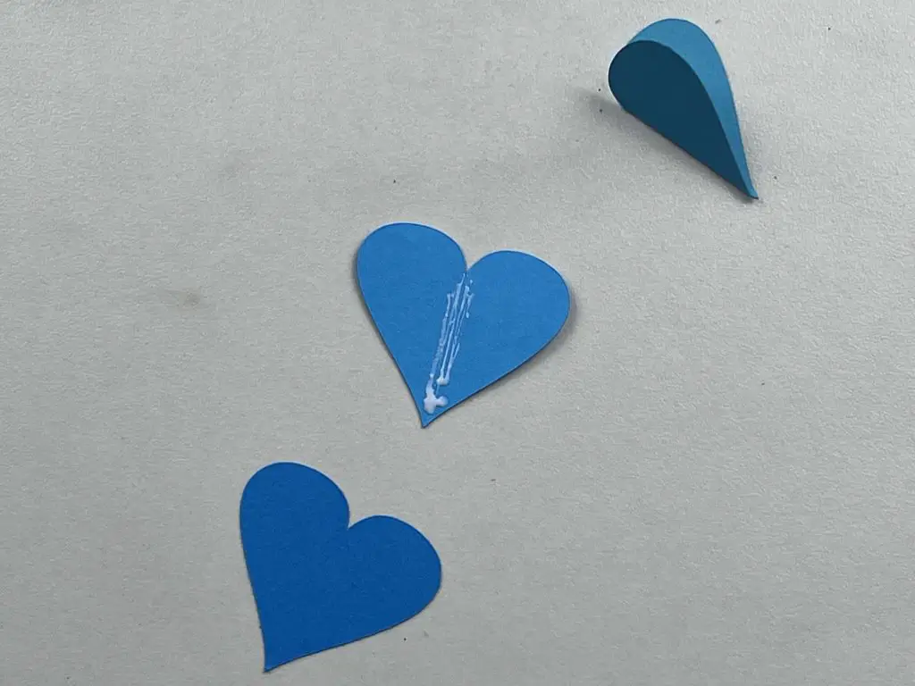 gluing hearts step 1