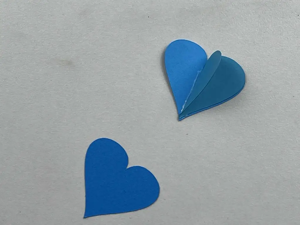 gluing hearts step 2