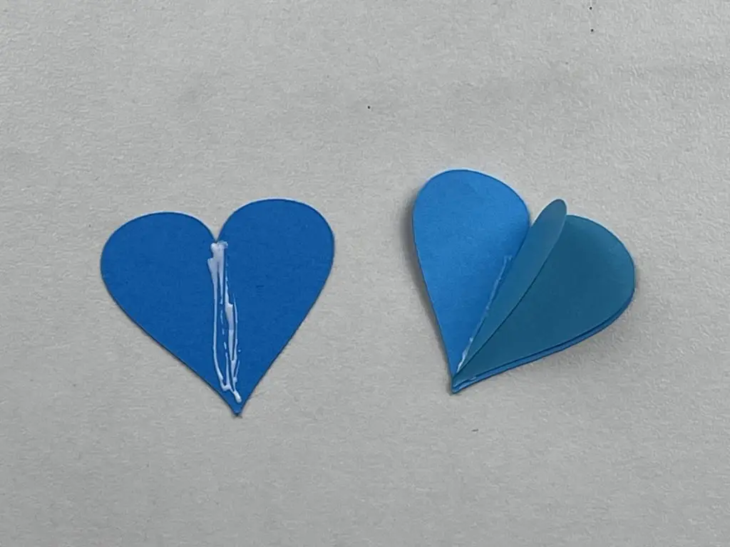 gluing hearts step 3