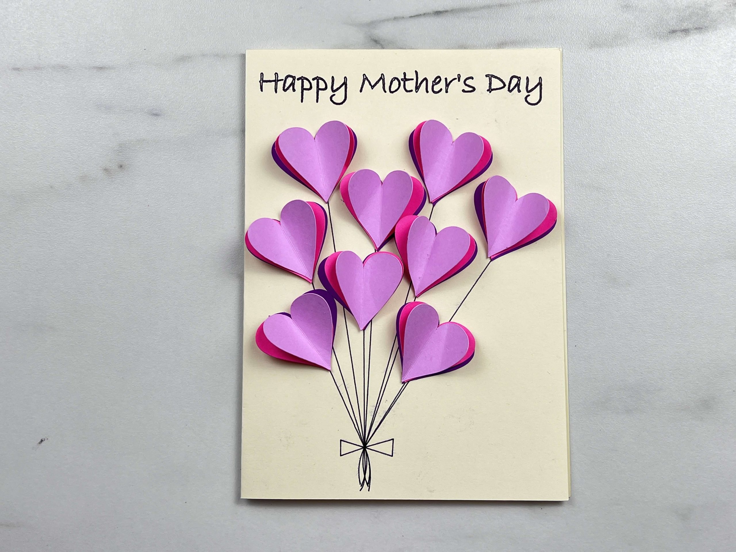 Mother's Day Heart Balloon Card SVG